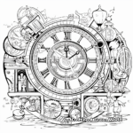 Timepiece Themed New Year Coloring Pages 4