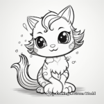 Tiny Mermaid Kitten Coloring Pages 3