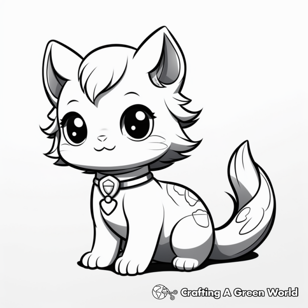 Mermaid Cat Coloring Pages - Free &amp; Printable!