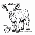 Toddler-Friendly Simple Strawberry Cow Coloring Pages 2
