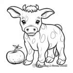 Toddler-Friendly Simple Strawberry Cow Coloring Pages 4