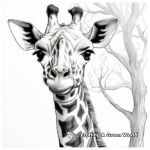 Towering Giraffe Coloring Pages 1