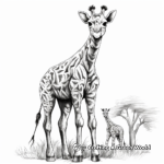 Towering Giraffe Coloring Pages 3