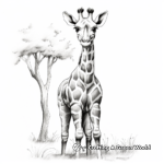Towering Giraffe Coloring Pages 4