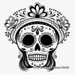 Traditional Dia de los Muertos Skull Coloring Pages 2
