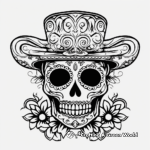 Traditional Dia de los Muertos Skull Coloring Pages 3