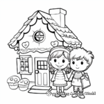 Traditional Hansel and Gretel Gingerbread House Coloring Pages 3