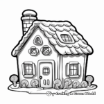 Traditional Hansel and Gretel Gingerbread House Coloring Pages 4