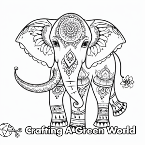 Henna Elephant Coloring Pages - Free &amp; Printable!