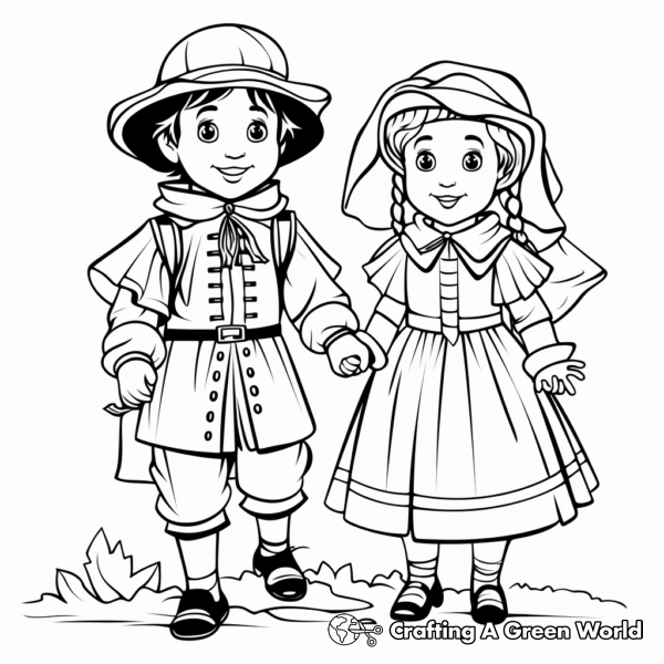 Pilgrim Coloring Pages - Free &amp; Printable!