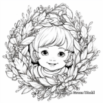 Traditional Pine Wreath Coloring Pages 1