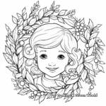 Traditional Pine Wreath Coloring Pages 3