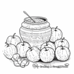 Traditional Rosh Hashanah Apples and Honey Coloring Printables 2