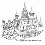 Traditional Russian New Year's Troika Sleigh Coloring Pages 2