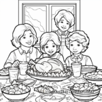 Traditional Thanksgiving feast Coloring Pages 1