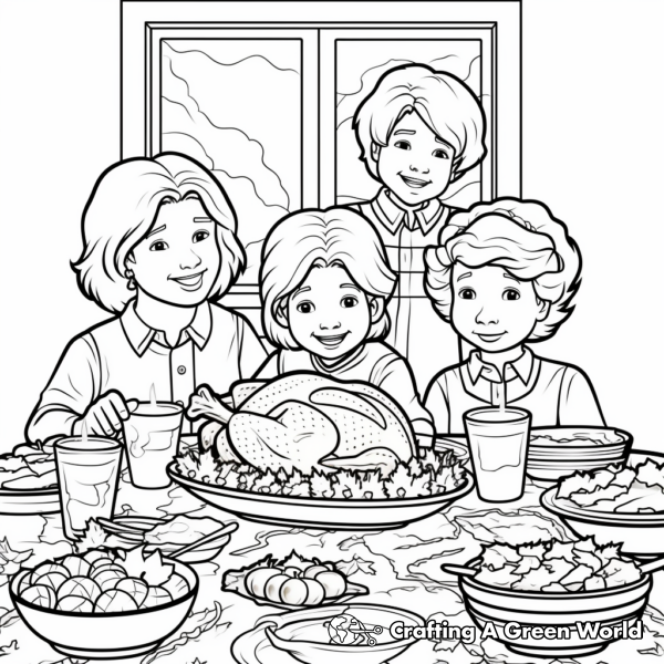 Traditional Thanksgiving feast Coloring Pages 1