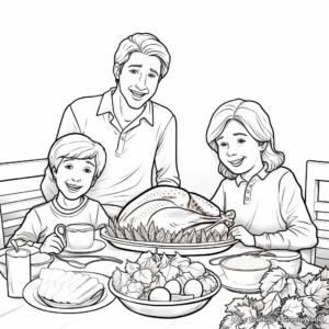 Traditional Thanksgiving feast Coloring Pages 2