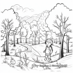 Tranquil Autumn Forest Scene Coloring Pages 1