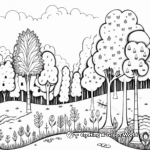 Tranquil Autumn Forest Scene Coloring Pages 3