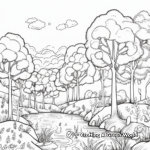 Tranquil Autumn Forest Scene Coloring Pages 4