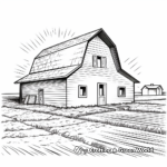 Tranquil Barn in the Sunset Coloring Pages 1