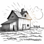 Tranquil Barn in the Sunset Coloring Pages 2
