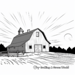 Tranquil Barn in the Sunset Coloring Pages 3