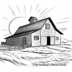 Tranquil Barn in the Sunset Coloring Pages 4