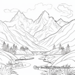 Tranquil Coloring Pages of Majestic Mountains 1