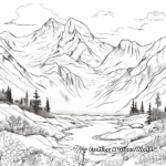 Tranquil Coloring Pages of Majestic Mountains 2