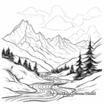 Tranquil Coloring Pages of Majestic Mountains 3