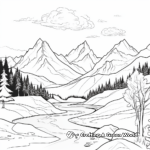 Tranquil Coloring Pages of Majestic Mountains 4