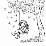 Tranquil Falling Leaves Coloring Sheets 1