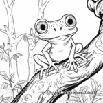 Tree Frog in Habitat: Jungle-Scene Coloring Pages 1