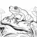 Tree Frog in Habitat: Jungle-Scene Coloring Pages 4