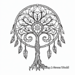 Tree of Life Dream Catcher Adult Coloring Pages 1