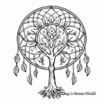 Tree of Life Dream Catcher Adult Coloring Pages 2