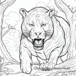 Treeside Panther Roar Coloring Pages 1
