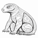 Tribal Art Komodo Dragon Coloring Pages 2