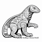 Tribal Art Komodo Dragon Coloring Pages 3