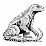 Tribal Art Komodo Dragon Coloring Pages 4