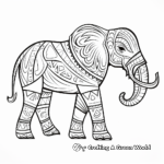 Tribal Inspired: Elephant with Geometric Patterns Coloring Pages 3