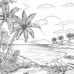 Tropical Island Sunset Coloring Page 2