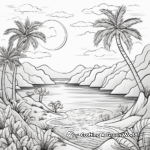 Tropical Island Sunset Coloring Page 3