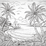 Tropical Island Sunset Coloring Page 4