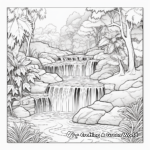 Tropical Jungle Waterfall Coloring Pages 1