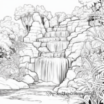 Tropical Jungle Waterfall Coloring Pages 2