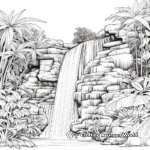 Tropical Jungle Waterfall Coloring Pages 3