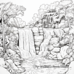 Tropical Jungle Waterfall Coloring Pages 4