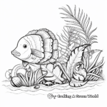 Tropical Octopus and Fish Coloring Pages 4